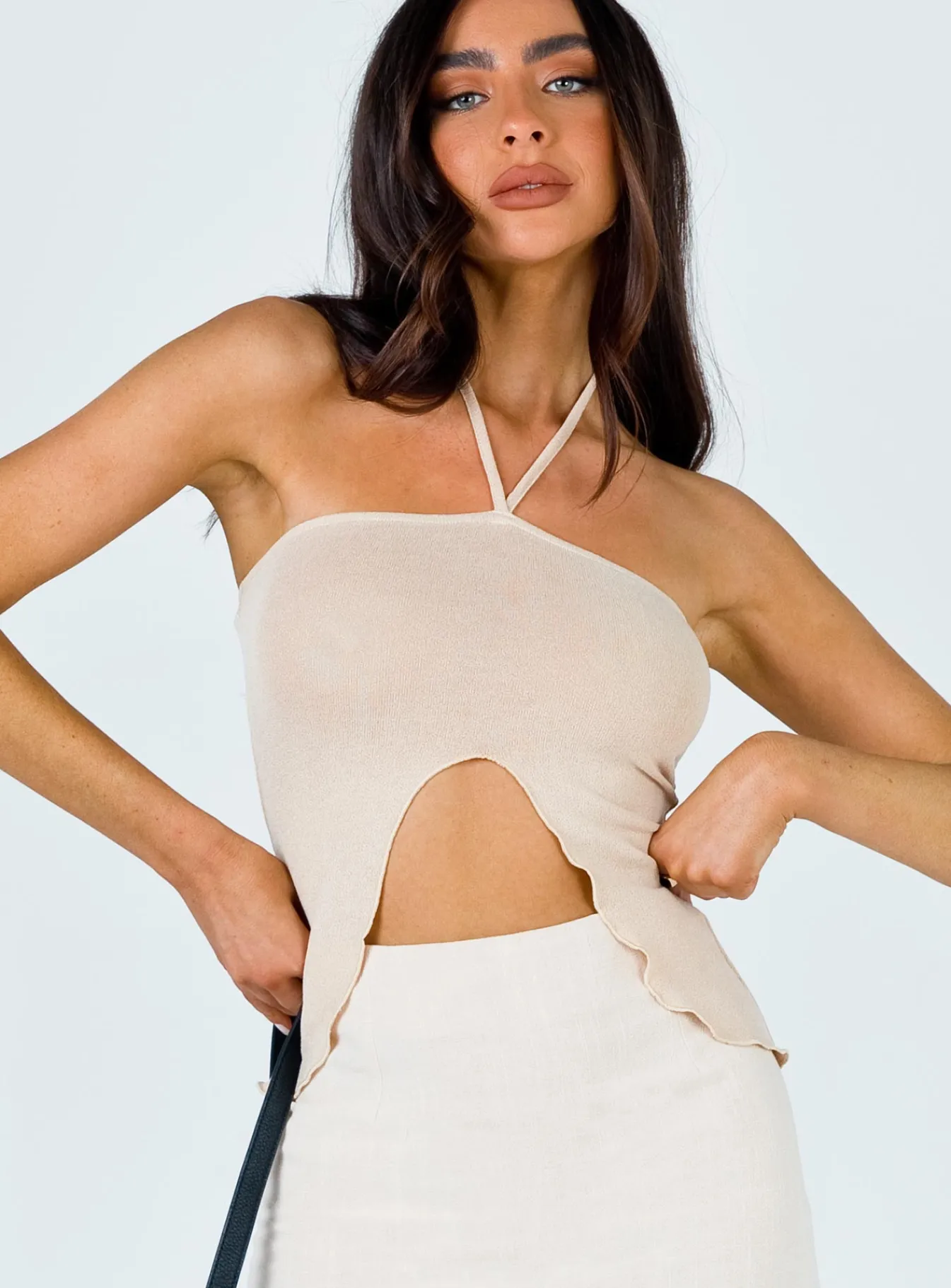 Princess Polly Gabriel Top Beige New