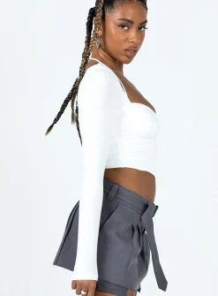 Princess Polly Galyn Long Sleeve Top  White Flash Sale