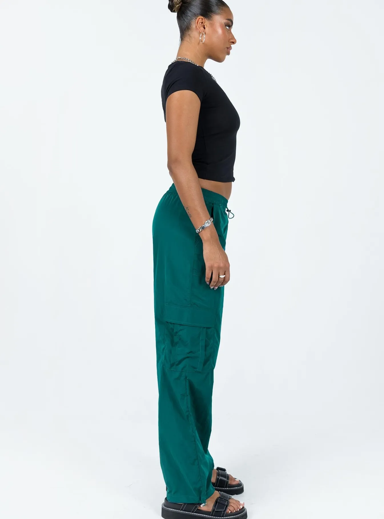 Princess Polly Gama Parachute Pants Teal Outlet