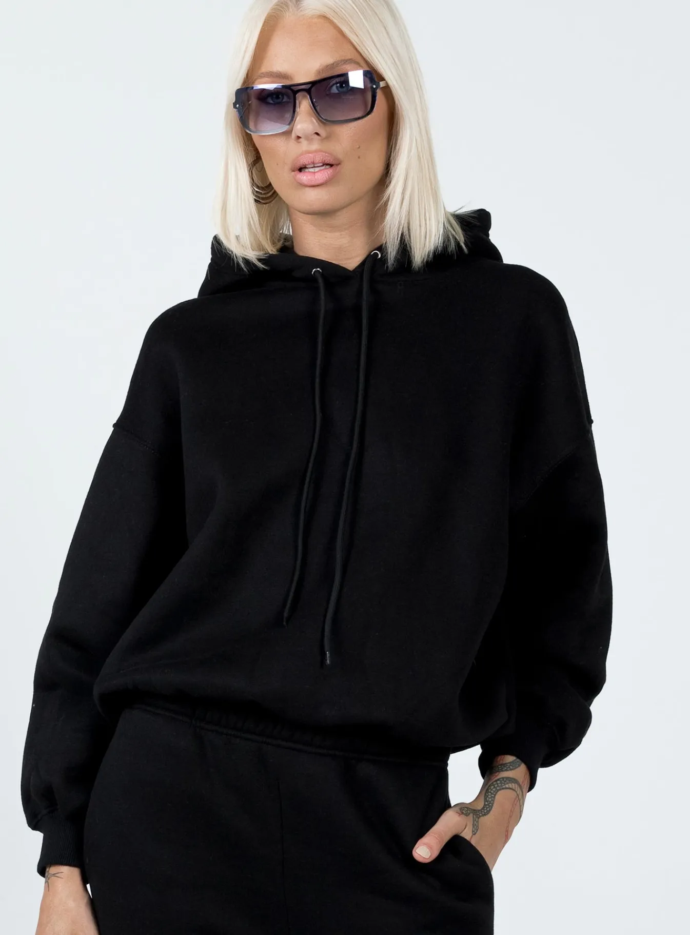 Princess Polly Game On Hoodie Black Hot