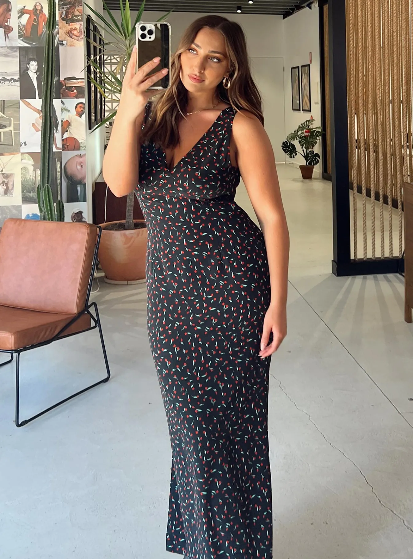 Princess Polly Garrick Maxi Dress/ Red Black Discount