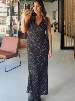 Princess Polly Garrick Maxi Dress/ Red Black Discount
