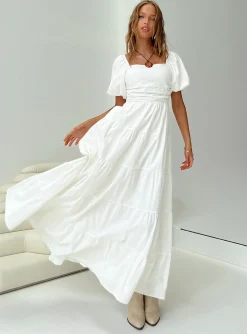 Princess Polly Garrity Maxi Dress  White Sale