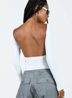 Princess Polly Gatewood Long Sleeve Bodysuit  White Flash Sale