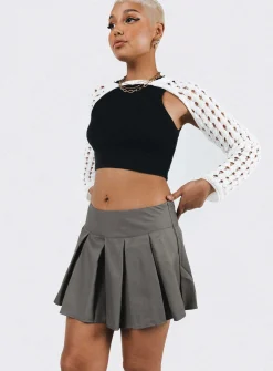 Princess Polly Gavin Pleated Mini Skirt  Grey Best