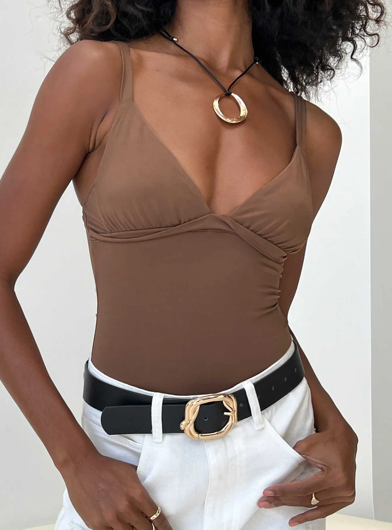 Princess Polly Gazel Bodysuit Brown Best Sale