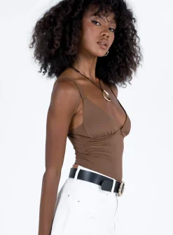 Princess Polly Gazel Bodysuit Brown Best Sale