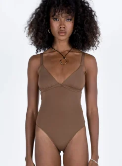Princess Polly Gazel Bodysuit Brown Best Sale
