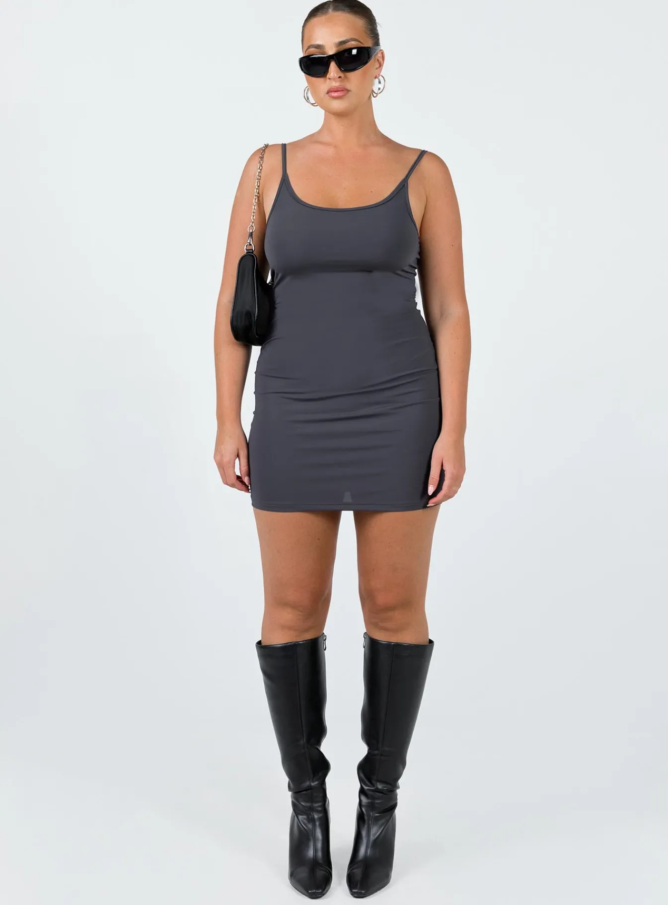 Princess Polly Geary Mini Dress Grey New