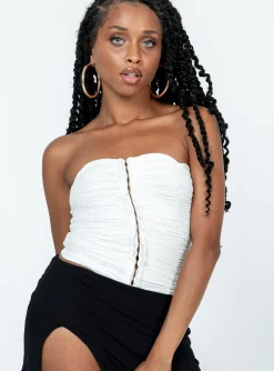 Princess Polly Geller Strapless Top  White Outlet