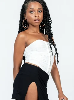 Princess Polly Geller Strapless Top  White Outlet