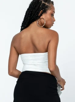 Princess Polly Geller Strapless Top  White Outlet