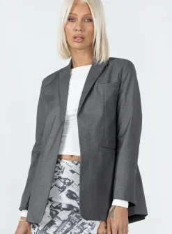 Princess Polly Gerald Blazer  Grey Hot