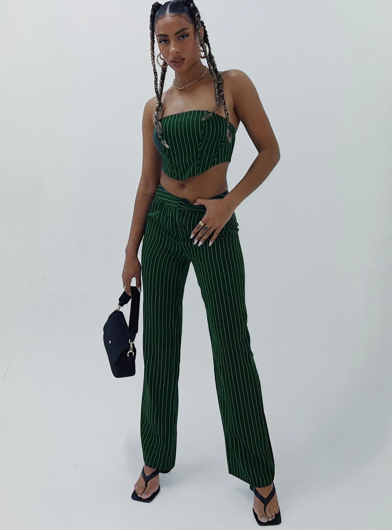 Princess Polly Gerri Setstripe Green Clearance