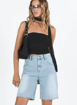 Princess Polly Get It Shorts Light Wash  Denim Outlet