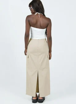Princess Polly Giddings Cargo Maxi Skirt Beige Shop