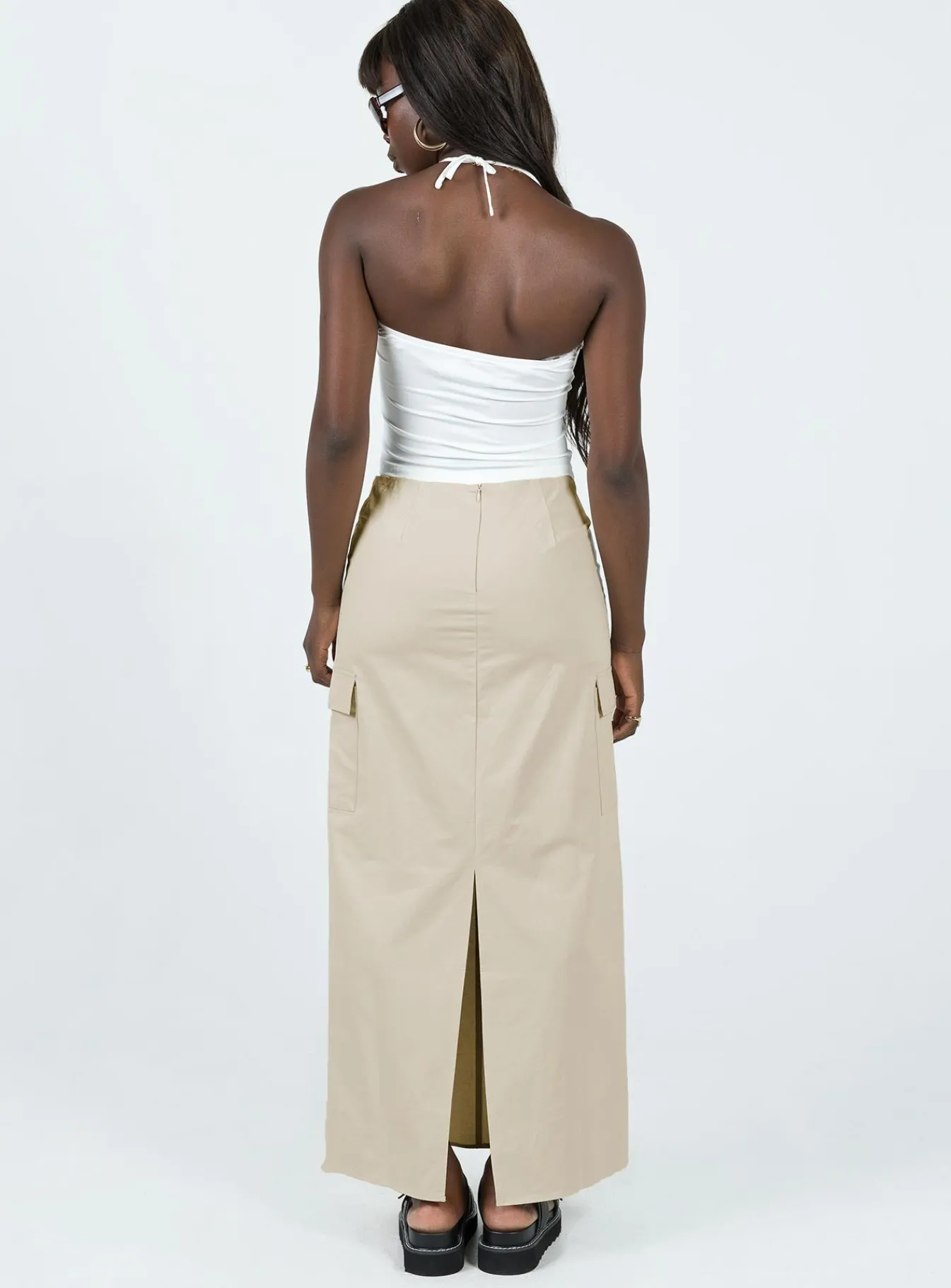 Princess Polly Giddings Cargo Maxi Skirt Beige Shop