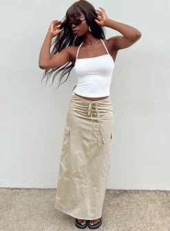 Princess Polly Giddings Cargo Maxi Skirt Beige Shop