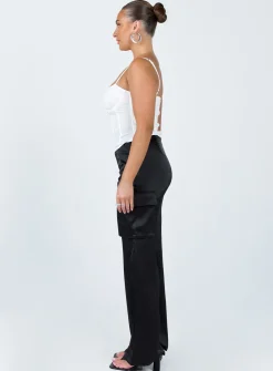 Princess Polly Gilmore Cargo Pants  Black Sale