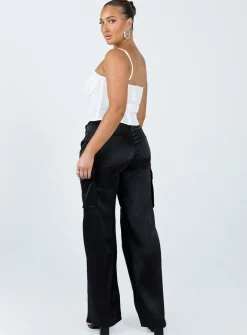 Princess Polly Gilmore Cargo Pants  Black Sale