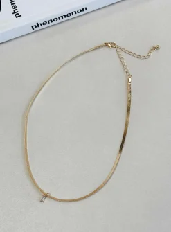 Princess Polly Gina Necklace Clear / Gold Discount