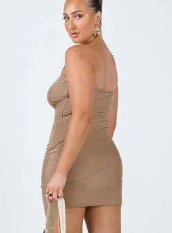 Princess Polly Giorgia Strapless Mini Dress Beige Sale