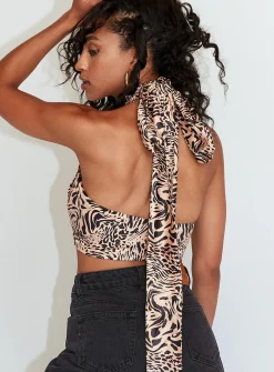 Princess Polly Girls Night Wrap Top Leopard   Gold Online