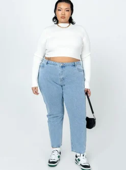 Princess Polly Girona Denim Jeanscurve Blue Shop