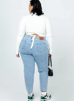 Princess Polly Girona Denim Jeanscurve Blue Shop