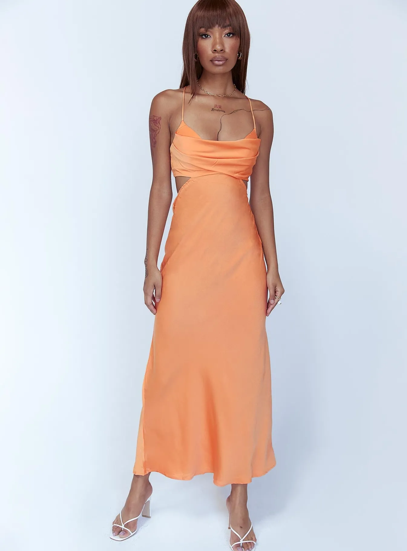 Princess Polly Giselle Midi Dress Orange Cheap