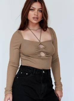 Princess Polly Glow Up Bodysuit  Beige Sale