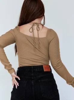 Princess Polly Glow Up Bodysuit  Beige Sale