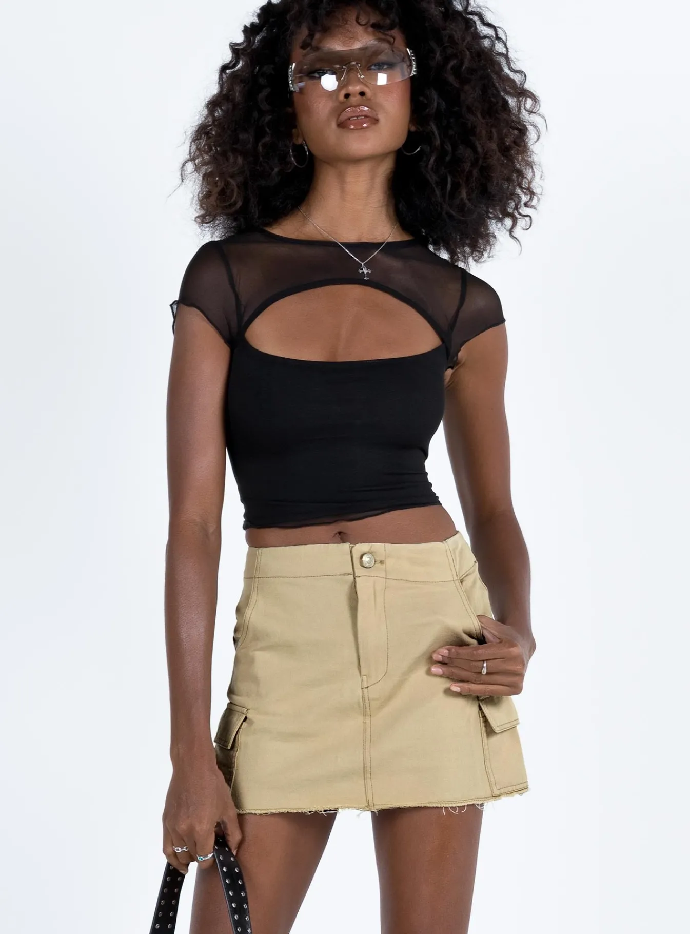 Princess Polly Goodburn Mini Skirt Beige Shop