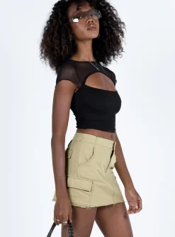 Princess Polly Goodburn Mini Skirt Beige Shop