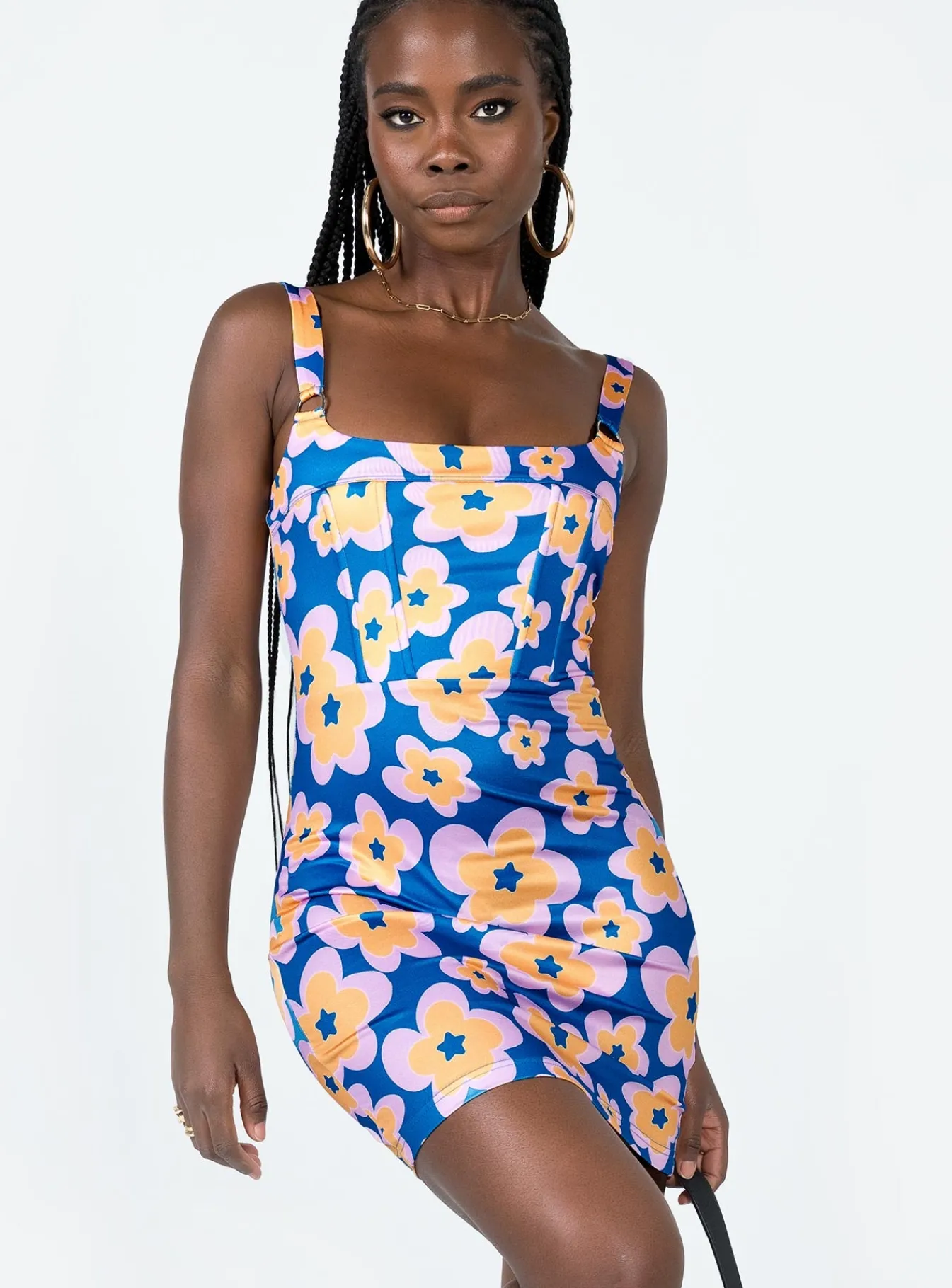 Princess Polly Gracen Mini Dressmulti Blue Flash Sale