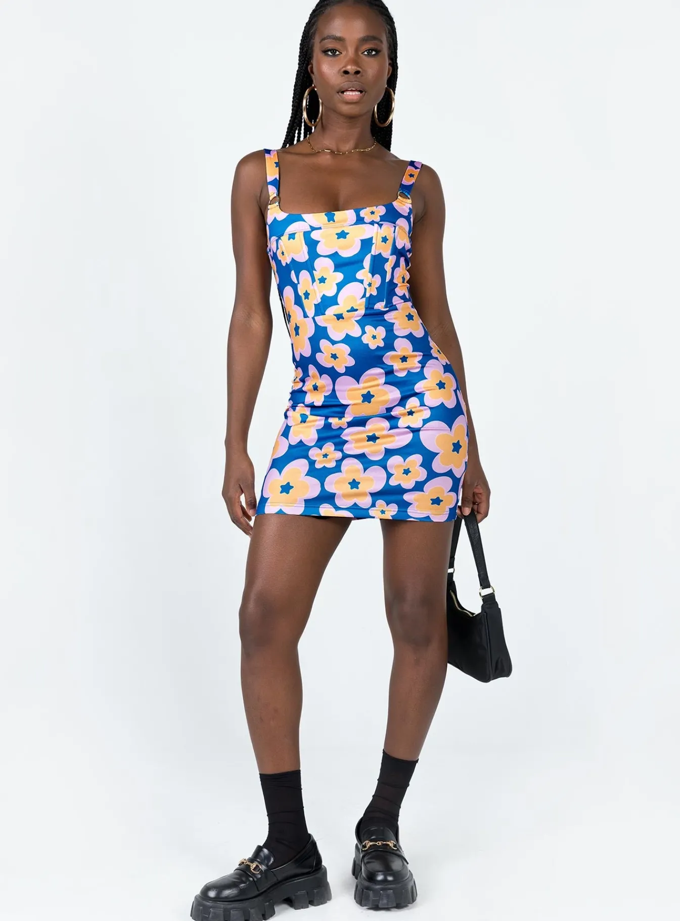 Princess Polly Gracen Mini Dressmulti Blue Flash Sale