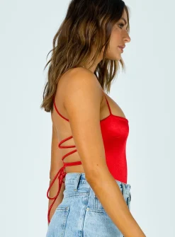 Princess Polly Gracie Bodysuit Red Cheap