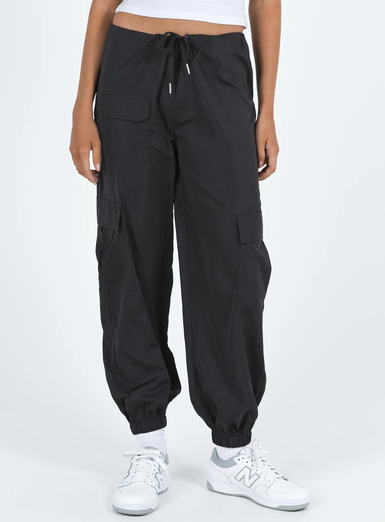 Princess Polly Grattidge Cargo Pants Black New
