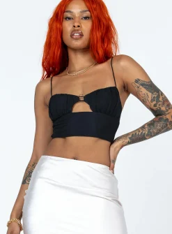 Princess Polly Graysen Top  Black Hot