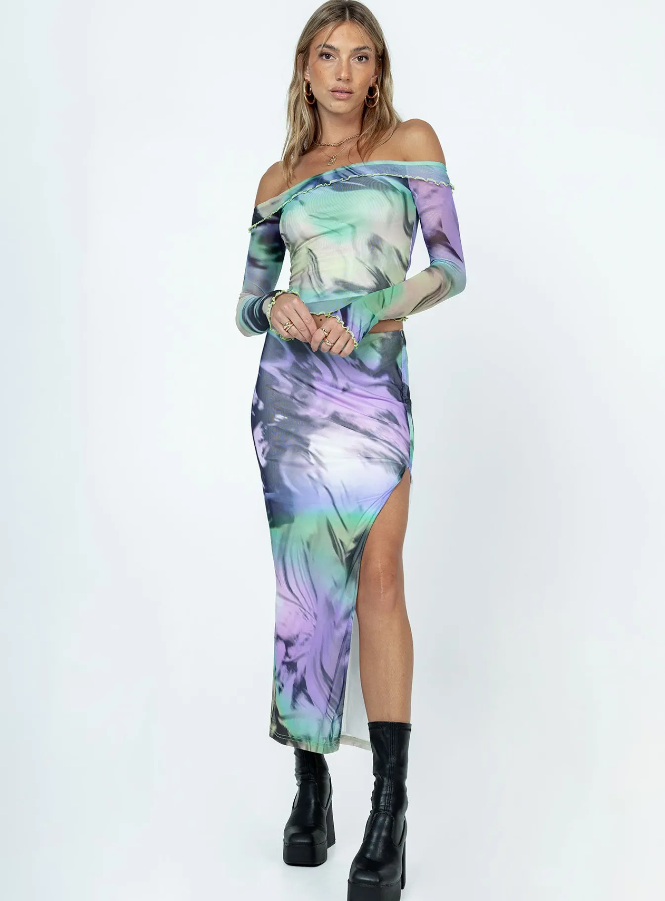 Princess Polly Great Delusions Maxi Skirt Multi Fashion