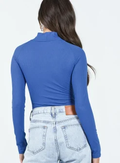 Princess Polly Greaves Long Sleeve Bodysuit Cobalt Online