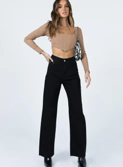 Princess Polly Greer Long Sleeve Top Tan Cheap