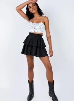 Princess Polly Greta Mini Skirt  Black Hot