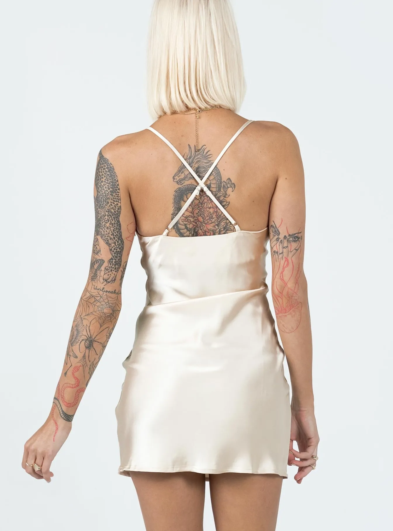 Princess Polly Hadleigh Mini Dress Champagne Flash Sale