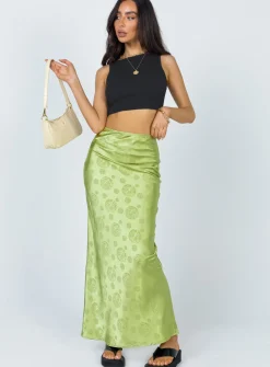Princess Polly Hailey Midi Skirt  Green Clearance