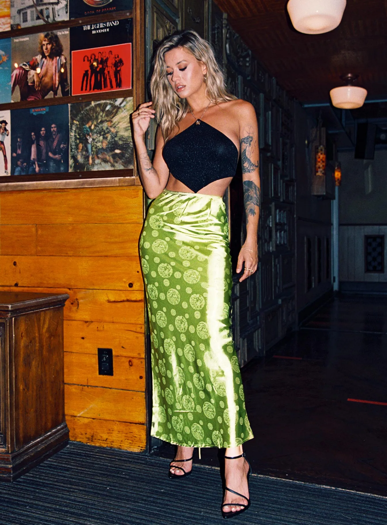 Princess Polly Hailey Midi Skirt Green Clearance