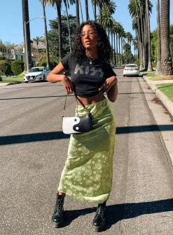 Princess Polly Hailey Midi Skirt Green Clearance