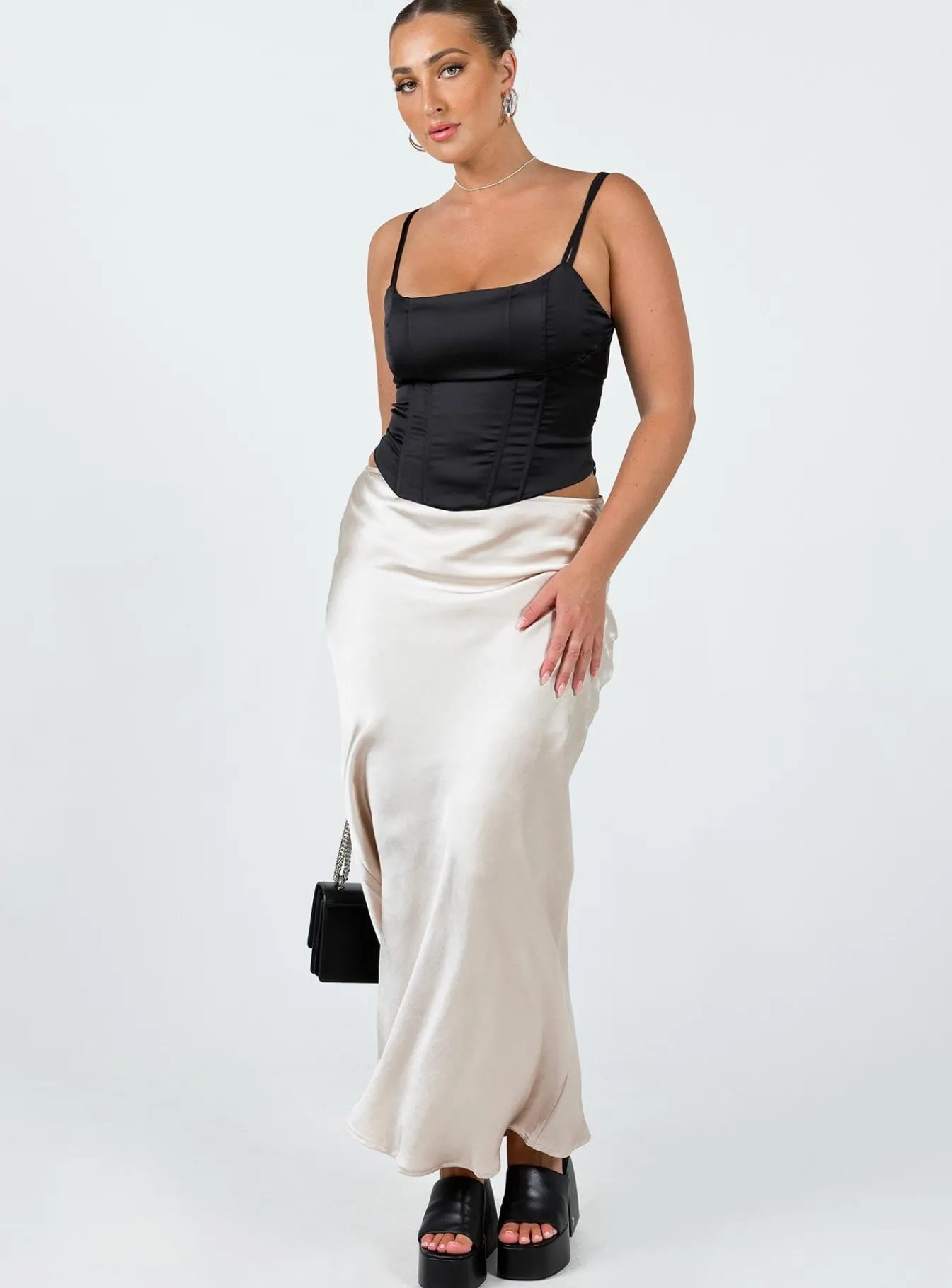 Princess Polly Haley Maxi Skirt Champagne Shop