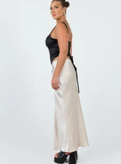 Princess Polly Haley Maxi Skirt Champagne Shop