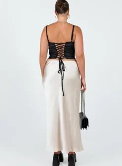 Princess Polly Haley Maxi Skirt Champagne Shop